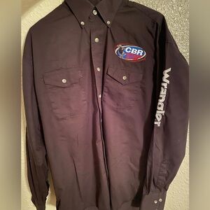 Wrangler cbr bull riding team button down